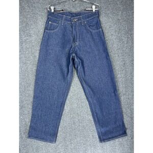 Vintage Prison Blues Denim Jeans Mens 31x29 Made USA Raw 90s Prsn Blu